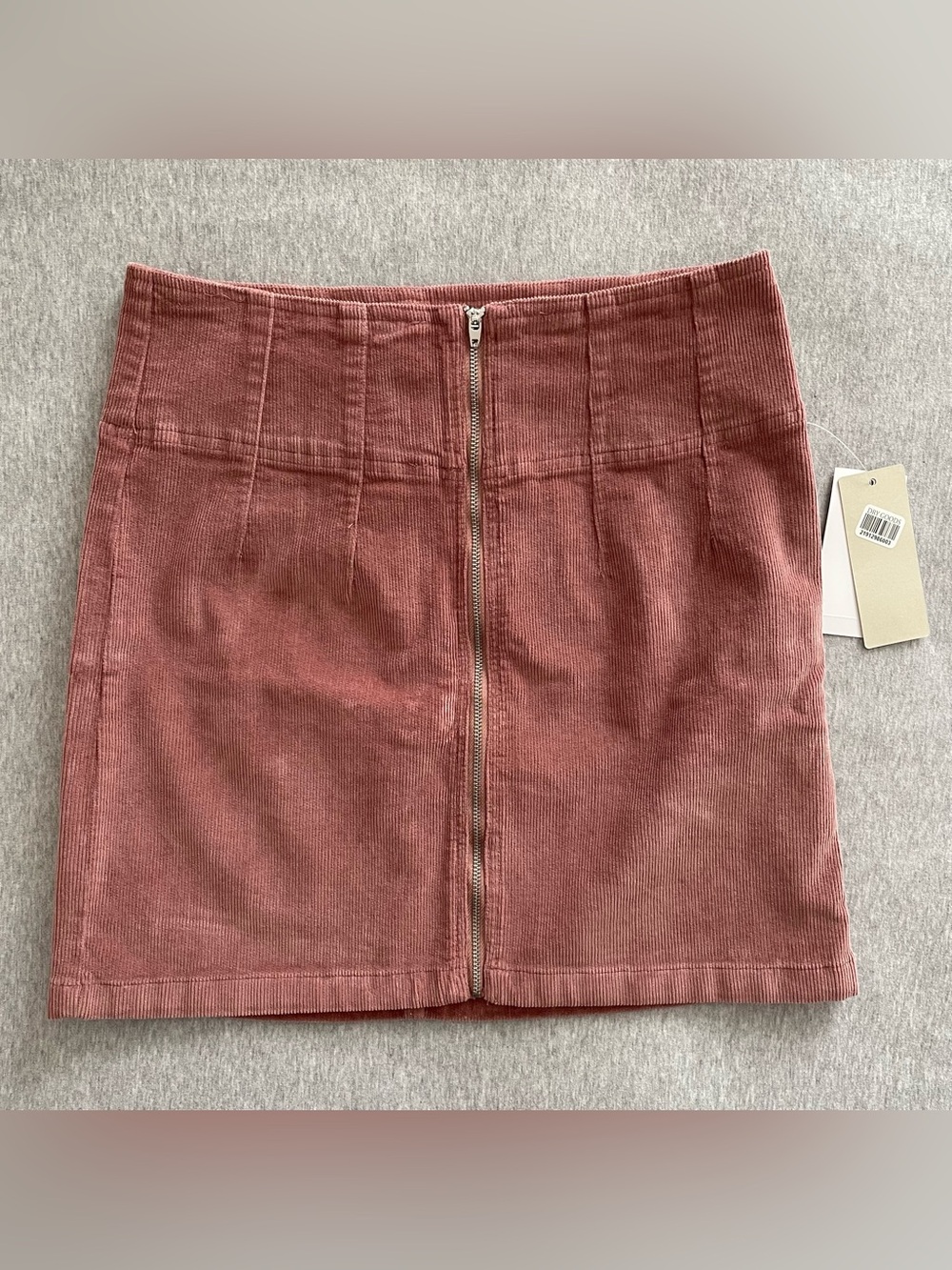 Jolt Size Small Corduroy High Waisted Front-Zip Mini Skirt in Dusty Rose NWT